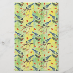 Aquarellmühle, Aquarellvögel Briefpapier