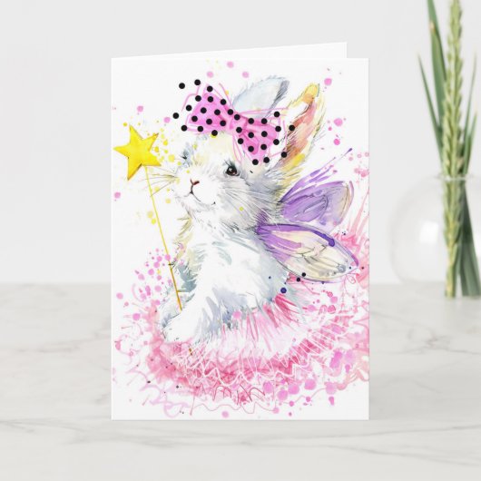 Aquarellmühle Bunny Karte (Vorderseite)