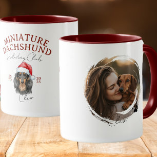 Aquarellmühle Portrait Weihnachten Dackel Tasse