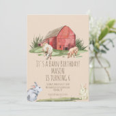 Aquarellmühle Stalltiere Bauernhaus Geburtstag Einladung (Stehend Vorderseite)