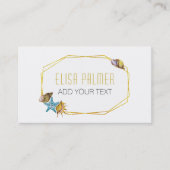 Aquarellmuscheln und Goldfolienpolygon Visitenkarte (Vorderseite)