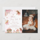 Aquarellmushroom Fairy 1. Geburtstagswald Einladung (Vorderseite)