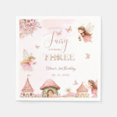 Aquarellmushroom Fairy 3. Geburtstagswald Serviette (Vorderseite)