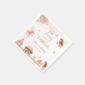 Aquarellmushroom Fairy 3. Geburtstagswald Serviette (Ecke)