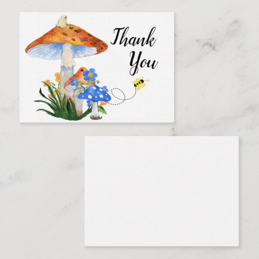 Aquarellmushrooms Danke Karte (Vorne/Hinten)