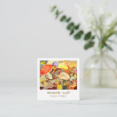 Aquarellmushrooms Food Stylist Quadratische Visitenkarte (Stehend Vorderseite)