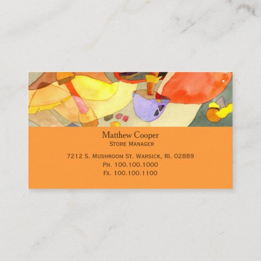 Aquarellmushrooms Gesundheit Lebensmittel Visitenkarte (Rückseite)