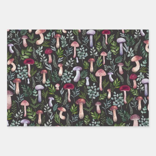 Aquarellmushrooms - Illustration  Geschenkpapier Set (Vorderseite 3)