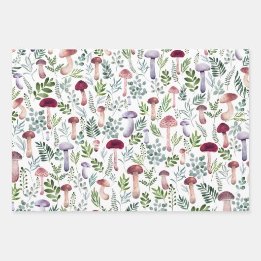 Aquarellmushrooms - Illustration  Geschenkpapier Set (Vorderseite 2)