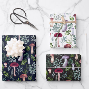 Aquarellmushrooms - Illustration Geschenkpapier Set