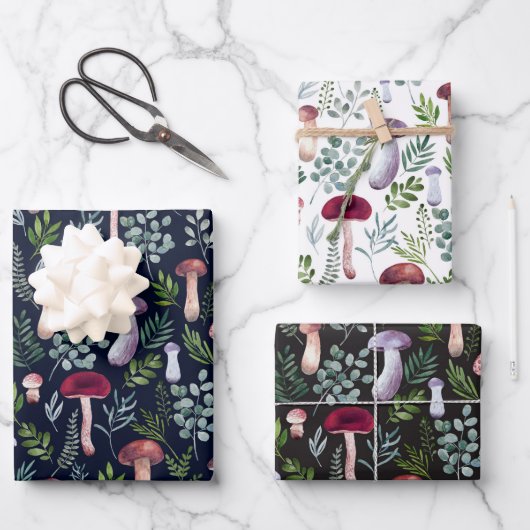 Aquarellmushrooms - Illustration  Geschenkpapier Set (Vorderseite)