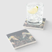 Aquarellmushrooms Steinuntersetzer (Seitenansicht)