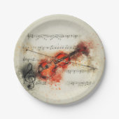 Aquarellmusik-Musik Pappteller (Vorderseite)