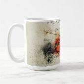 Aquarellmusik und Violine Kaffeetasse (Links)