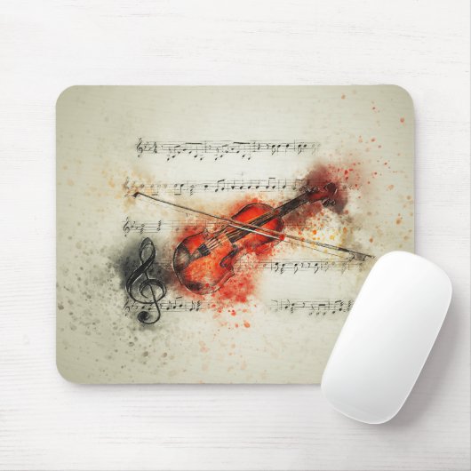 Aquarellmusik und Violine Mousepad (Mit Mouse)