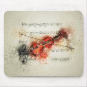 Aquarellmusik und Violine Mousepad (Vorne)