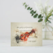 Aquarellmusik und Violine Postkarte (Stehend Vorderseite)