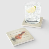 Aquarellmusik und Violine Steinuntersetzer (Seitenansicht)