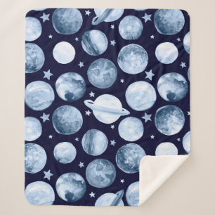Aquarellmuster Abbildung der Weltraumgalaxie wi Sherpadecke