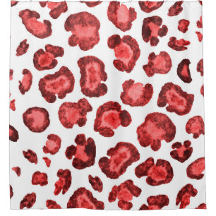 Aquarellmuster Abbildung Leoparden Haut. Fallen Duschvorhang