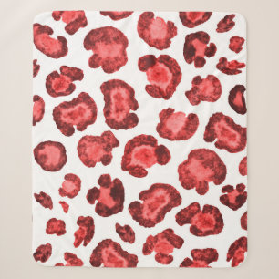 Aquarellmuster Abbildung Leoparden Haut. Fallen Sherpadecke