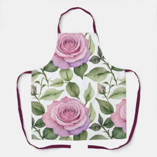 Aquarellmuster aus rosa und lavendelfarbenen Rosen Schürze