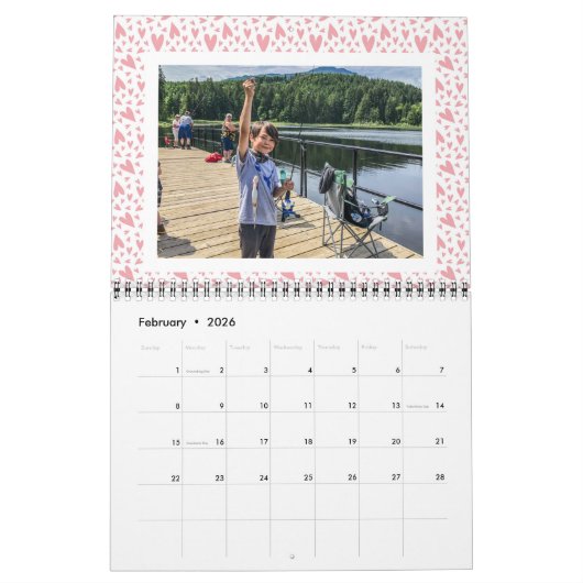 Aquarellmuster | Foto Personalisierter Kalender (Feb 2026)