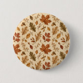 Aquarellmuster Herbstblätter  Button (Vorderseite)
