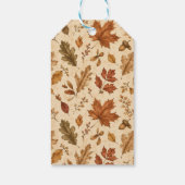 Aquarellmuster Herbstblätter Geschenkanhänger (Rückseite)