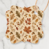 Aquarellmuster Herbstblätter Geschenkanhänger (Rückseite)