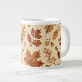 Aquarellmuster Herbstblätter Jumbo-Tasse (Vorderseite Rechts)