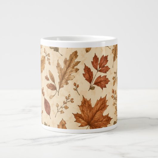 Aquarellmuster Herbstblätter Jumbo-Tasse (Vorderseite)