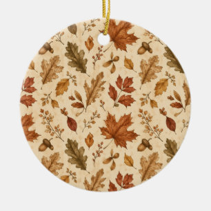 Aquarellmuster Herbstblätter Keramik Ornament
