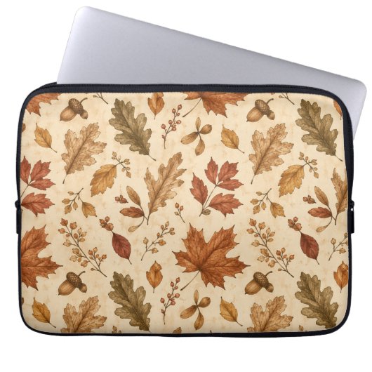 Aquarellmuster Herbstblätter Laptopschutzhülle (Vorderseite)
