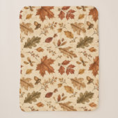 Aquarellmuster Herbstblätter Sherpadecke (Vorderseite)