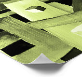 Aquarellmuster im Abstrakten Grün Poster (Ecke)