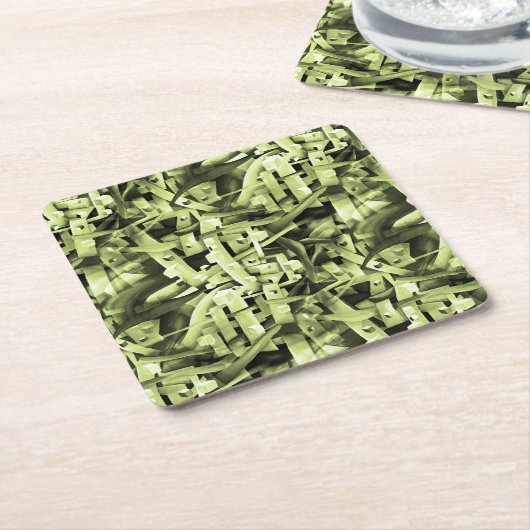 Aquarellmuster im Abstrakten Grün Rechteckiger Pappuntersetzer (angewinkelt)