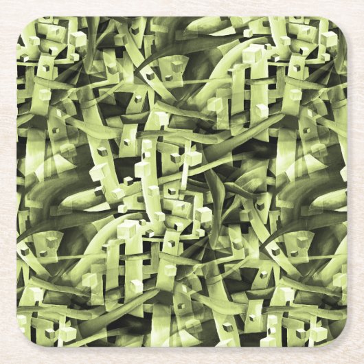 Aquarellmuster im Abstrakten Grün Rechteckiger Pappuntersetzer (Vorderseite)
