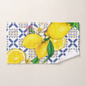 Aquarellmuster im Mittelmeer-Zitronen Badhandtuch Set (Handtuch)