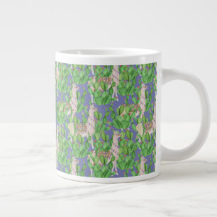 Aquarellmuster Llama & Catus Jumbo-Tasse