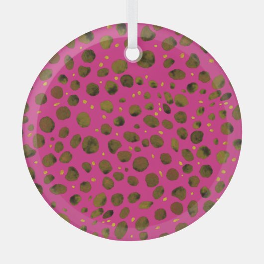 Aquarellmuster mit Abstrakter Geparkhaut. Ornament Aus Glas (Vorderseite)