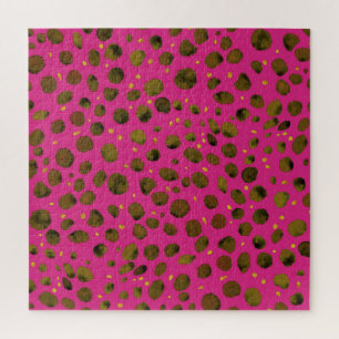 Aquarellmuster mit Abstrakter Geparkhaut. Puzzle