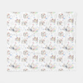 Aquarellmuster mit Baby Elefanten und Mäusen Fleecedecke (Vorderseite (Horizontal))