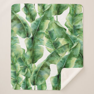 Aquarellmuster mit Blätter aus Bananenpalmen. Han Sherpadecke