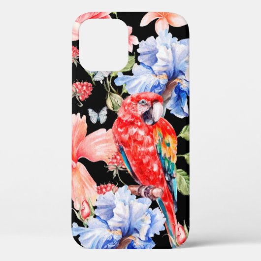 Aquarellmuster mit Blume Rose, Iris, Hibi Case-Mate iPhone Hülle (Rückseite)