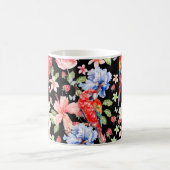 Aquarellmuster mit Blume Rose, Iris, Hibi Kaffeetasse (Mittel)