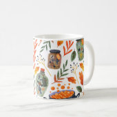Aquarellmuster mit Herbstblättern. Kaffeetasse (VorderseiteRechts)