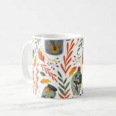 Aquarellmuster mit Herbstblättern. Kaffeetasse (Vorderseite Links)