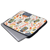 Aquarellmuster mit Herbstblättern. Laptopschutzhülle (Vorne Knopf)