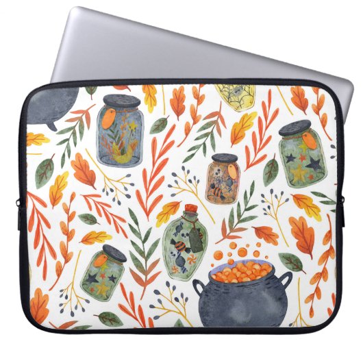 Aquarellmuster mit Herbstblättern. Laptopschutzhülle (Vorderseite)